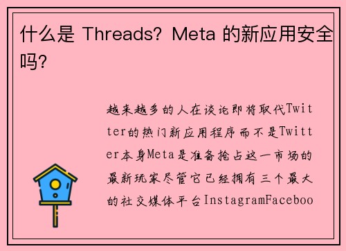 什么是 Threads？Meta 的新应用安全吗？